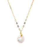Argento Vivo Cultured Freshwater Pearl Pendant Necklace In 18k Gold-plated Sterling Silver, 16-18