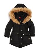 Catherine Malandrino Girls' Faux Fur Trim Hooded Parka - Sizes 2t-4t - Compare At $80