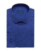 David Donahue Cotton Paisley Print Trim Fit Dress Shirt