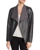 Donna Karan New York Icons Leather Drape-front Jacket