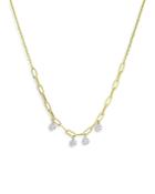 Meira T 14k Yellow & White Gold Diamond Disc Drop Necklace, 18