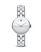 Movado Sapphire Stainless Steel Watch With Diamonds, 28mm