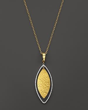 Gurhan 24k Yellow Gold And 18k White Gold Hoopla Necklace With Pave Diamonds, 16