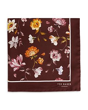 Ted Baker Bold Floral Print Silk Pocket Square