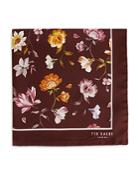 Ted Baker Bold Floral Print Silk Pocket Square