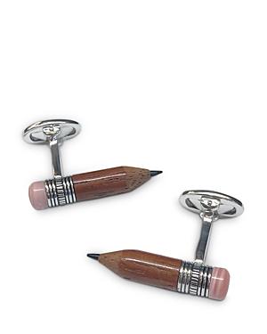 Jan Leslie Handmade Sterling Silver, Wood & Pink Opal Pencil Cufflinks
