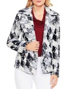 Vince Camuto Houndstooth Faux Fur Jacket
