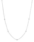 Roberto Coin 18k White Gold Diamond Station Necklace, 18