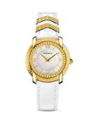 Versace Dv25 Watch With Mother-of-pearl And Leather Strap, 36mm