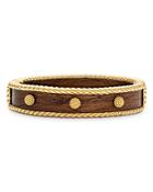 Capucine De Wolf Berry Teak Bangle Bracelet In 18k Gold Plate