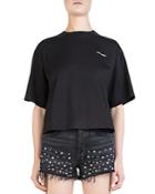 The Kooples Cropped Cotton Logo Tee