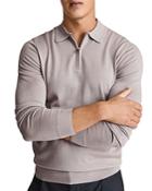 Reiss Robertson Merino Wool Regular Fit Quarter Zip Polo Sweater