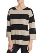 Eileen Fisher Organic Linen Awning-stripe Sweater