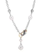 John Hardy 18k Yellow Gold & Sterling Silver Legends Naga Necklace With Cultured Saltwater Baroque Pearls, White Moonstone & African Ruby Eyes, 18
