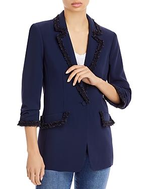Cinq A Sept Trimmed Crepe Khloe Blazer