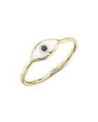 Moon & Meadow 14k Yellow Gold Enamel & Blue Sapphire Evil Eye Ring