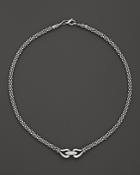 Lagos Derby Sterling Silver Necklace With Diamonds, 16