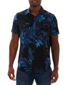 Robert Graham Heart Of Darkness Stretch Palm Print Classic Fit Button Down Shirt