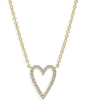 Moon & Meadow 14k Yellow Gold Diamond Open Heart Pendant Necklace, 18 - 100% Exclusive