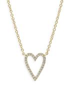 Moon & Meadow 14k Yellow Gold Diamond Open Heart Pendant Necklace, 18 - 100% Exclusive