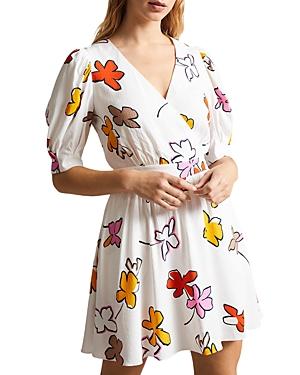 Ted Baker Printed Wrap Front Mini Dress