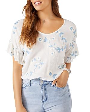 Karen Kane Embroidered Gauze Top