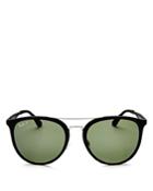 Ray-ban Polarized Brow Bar Square Sunglasses, 55mm