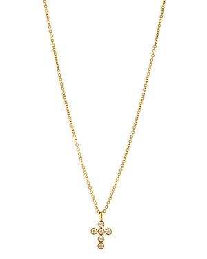 Nadri Golden Cubic Zirconia Cross Pendant Necklace, 16-18