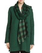 Eileen Fisher Ombre Check Wool Scarf