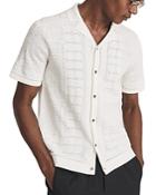 Reiss Omar Cuban Button Through Textured Shirt