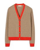 Tory Burch Color Blocked Cashmere Cardigan