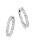 Bloomingdale's Diamond Inside-out Oval Hoop Earrings In 14k White Gold, 1.0 Ct. T.w. - 100% Exclusive