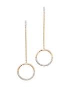 Mateo 14k Yellow Gold Dangling Half Moon Diamond Earrings