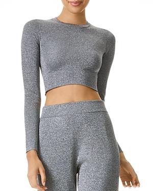Alice And Olivia Ciara Metallic Cropped Top