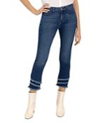 Jen7 By 7 For All Mankind Frayed Cropped Jeans In Blue Haze
