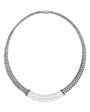 John Hardy Sterling Silver Classic Chain White Agate Graduated Necklace, 16