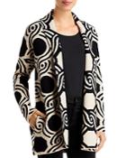 T Tahari Geo Print Jacquard Cardigan