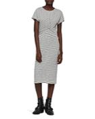 Allsaints Paloma Twist-front Striped Dress