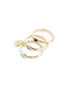 Uno De 50 Happy Blue Stack Rings, Set Of 3