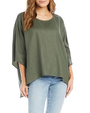 Karen Kane Linen Flare Hem Top