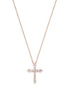 Bloomingdale's Diamond Cross Pendant Necklace In 14k Rose Gold, 17-19 - 100% Exclusive