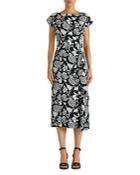 Etro Floral Chain Print Boat Neck Midi Dress