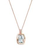 Aquamarine And Diamond Pendant Necklace In 14k Rose Gold, 16 - 100% Exclusive