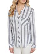 Dkny Striped Button Front Shirt