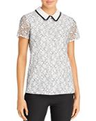 Karl Lagerfeld Paris Lace Overlay Blouse