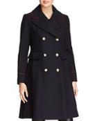 Vince Camuto Twill Double-breasted Button Front Coat