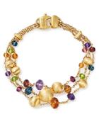 Marco Bicego 18k Yellow Gold Africa Color Multi Gemstone Triple Strand Bracelet - 100% Exclusive