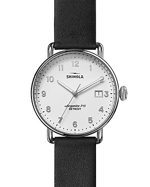 Shinola The Canfield Black Leather Strap Watch, 38mm