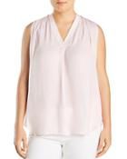 Vince Camuto Plus Shirred Sleeveless Top