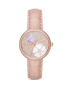 Michael Kors Rose Gold-tone Courtney Floral Pave Watch, 36mm